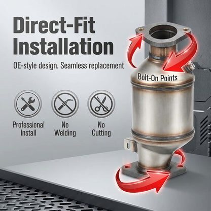 Chevy Cruze Sonic Catalytic Converter Easy Direct Bolt-On Installation with All Hardware for 1.4T 1.8L Exhaust