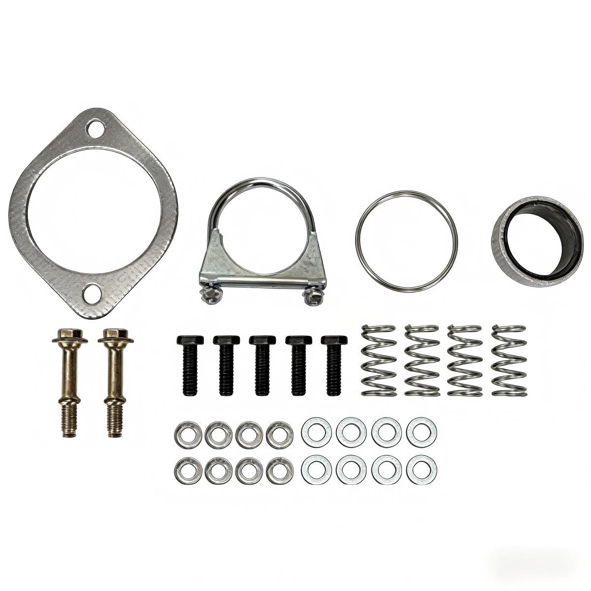 Silverado Catalytic Converter Hardware Kit with Exhaust Gaskets Clamps Bolts and Springs for Direct Fit Installation