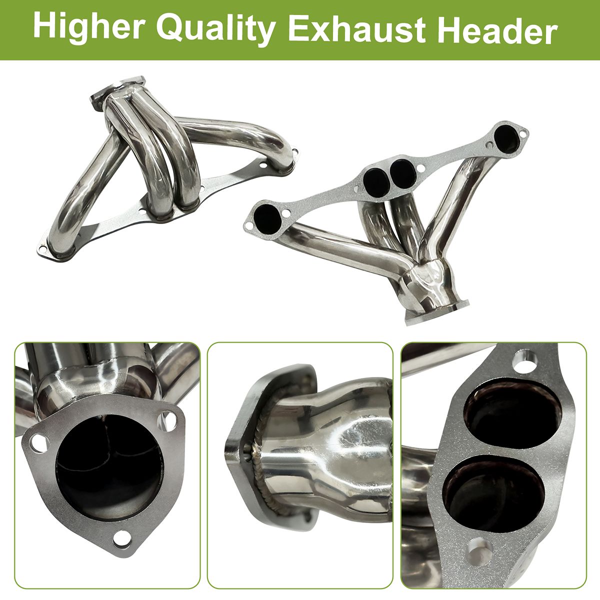 SBC Block Hugger Headers Tight Fit Design Showing Compact Tube Route Around Small Block Chevy Oil Pan Exhaust Manifold