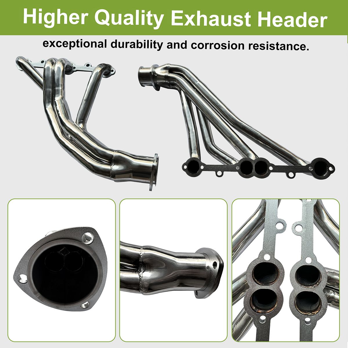 Blazer Long Tube Headers CNC Machined Flange Port Matched to Small Block V8 Cylinder Head