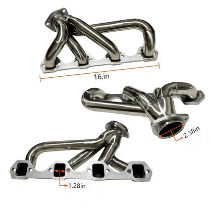 Ford Fairlane Header CNC Machined Flange Thick Deck Port Matched to 289 302 Cylinder Head Pattern