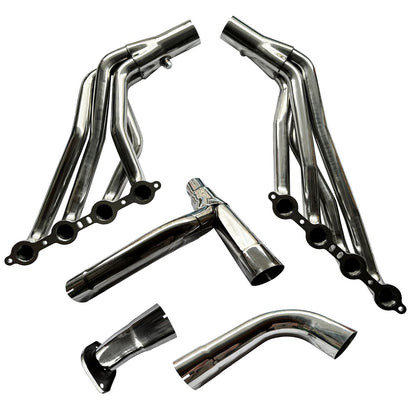 Silverado Headers with Y-Pipe Complete Set Both Driver and Passenger Side for 1999-2006 Chevy GMC V8 Exhaust Manifold System
