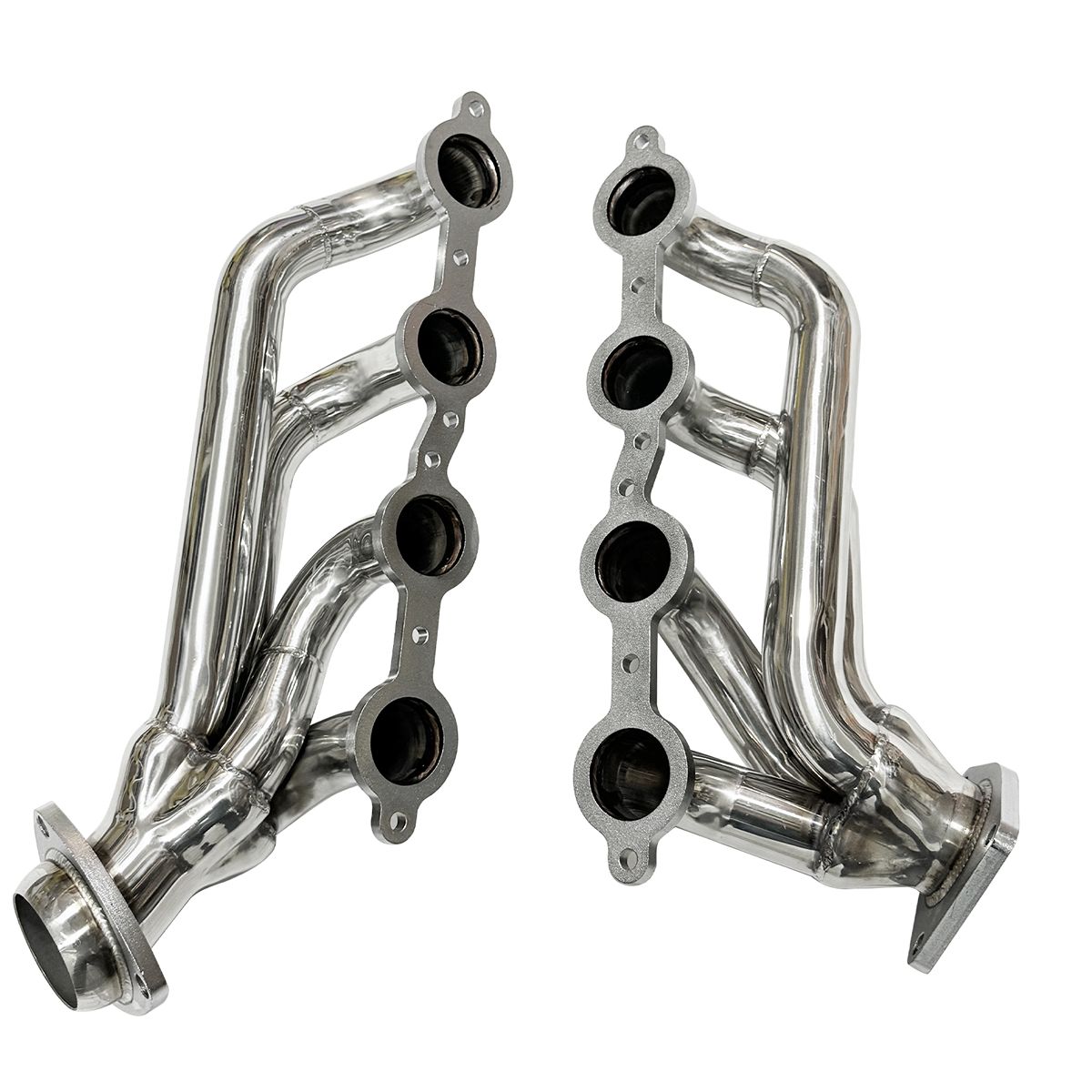 Silverado 5.3L Headers CNC Machined Flange Close-Up Showing Port Match Surface for Chevy 1500 2500HD Exhaust Manifold