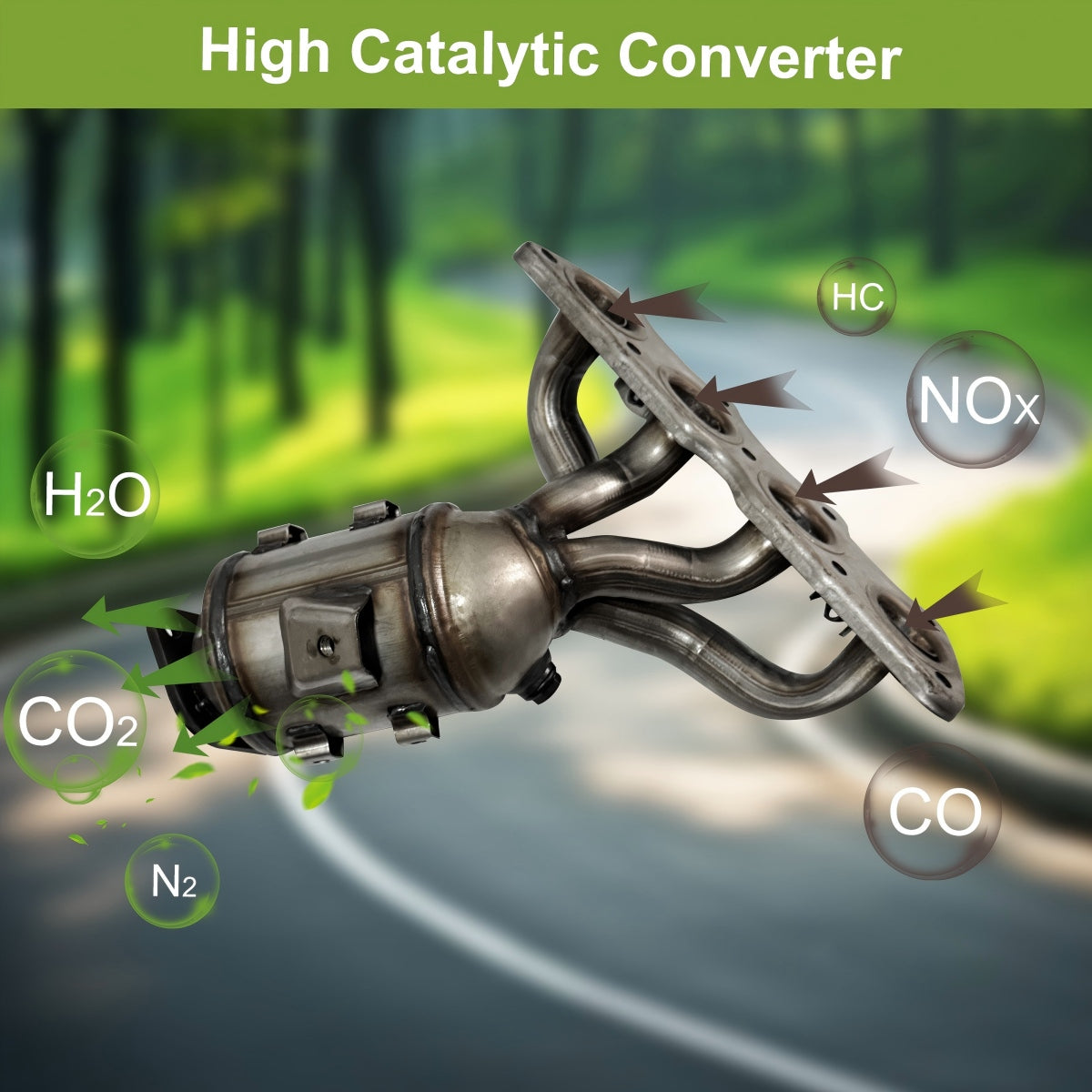 Hyundai Accent Catalytic Converter O2 Sensor Port Location with Extension Fitting Bung