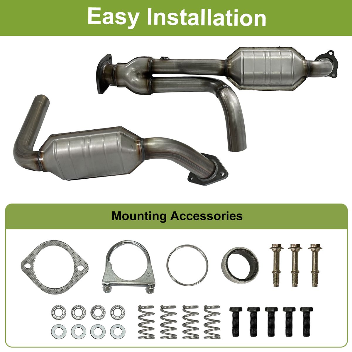 Silverado Catalytic Converter Old Rusted vs New AMVirtuo Replacement Showing Direct Bolt-On Installation 1999-2006 Chevy