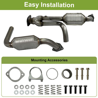 Silverado Catalytic Converter Old Rusted vs New AMVirtuo Replacement Showing Direct Bolt-On Installation 1999-2006 Chevy