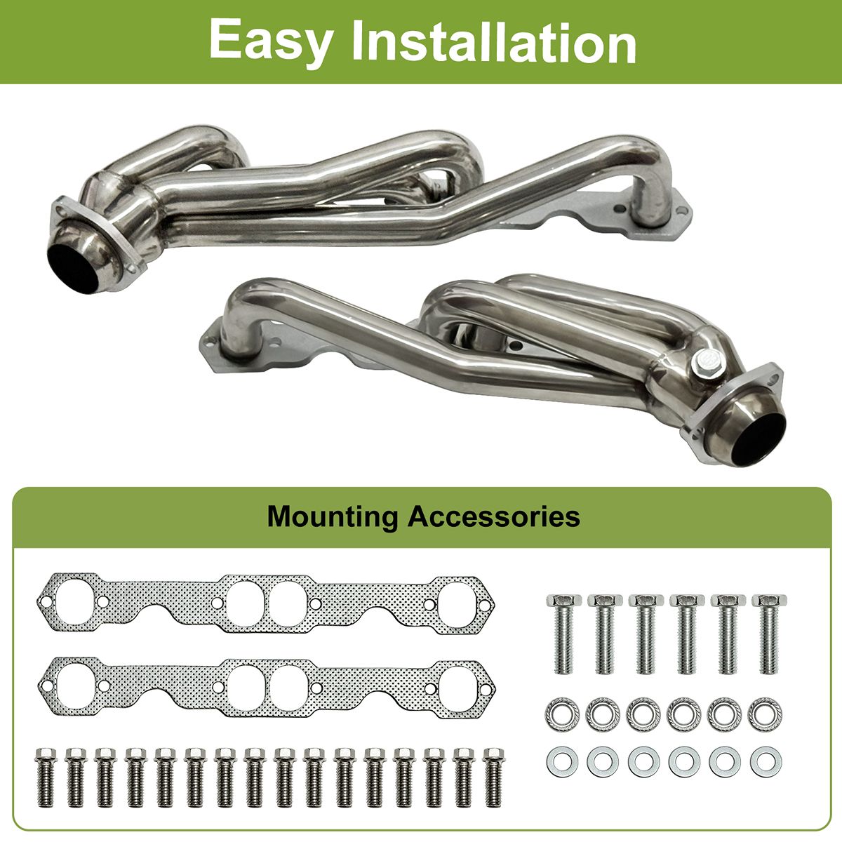 SBC Shorty Headers Easy Direct Bolt-On Installation Replacing Stock Manifold for 1988-1995 Chevy GMC 305 350 Exhaust