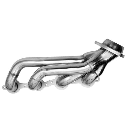 Silverado 5.3L Headers Angled View Showing Primary Tube Bend Radius and Collector Exit Direction for Exhaust Manifold
