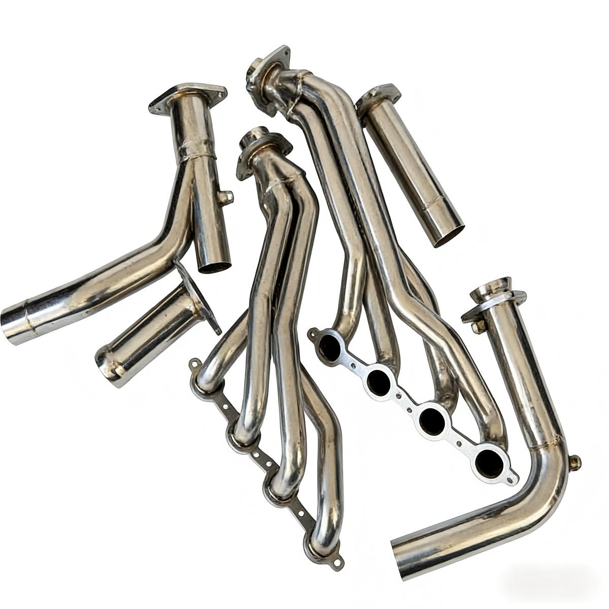 Silverado Long Tube Headers Complete Kit Driver and Passenger Side with Y-Pipe Hardware for 2007-2014 Chevy GMC V8 Exhaust Manifold