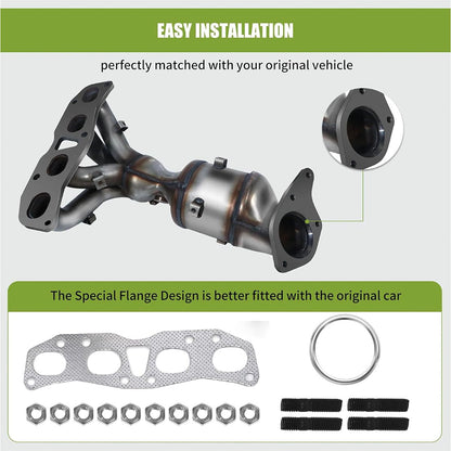 Nissan Altima Catalytic Converter Installed Undercarriage View Showing Direct Fit Position for 2007-2013 2.5L Exhaust
