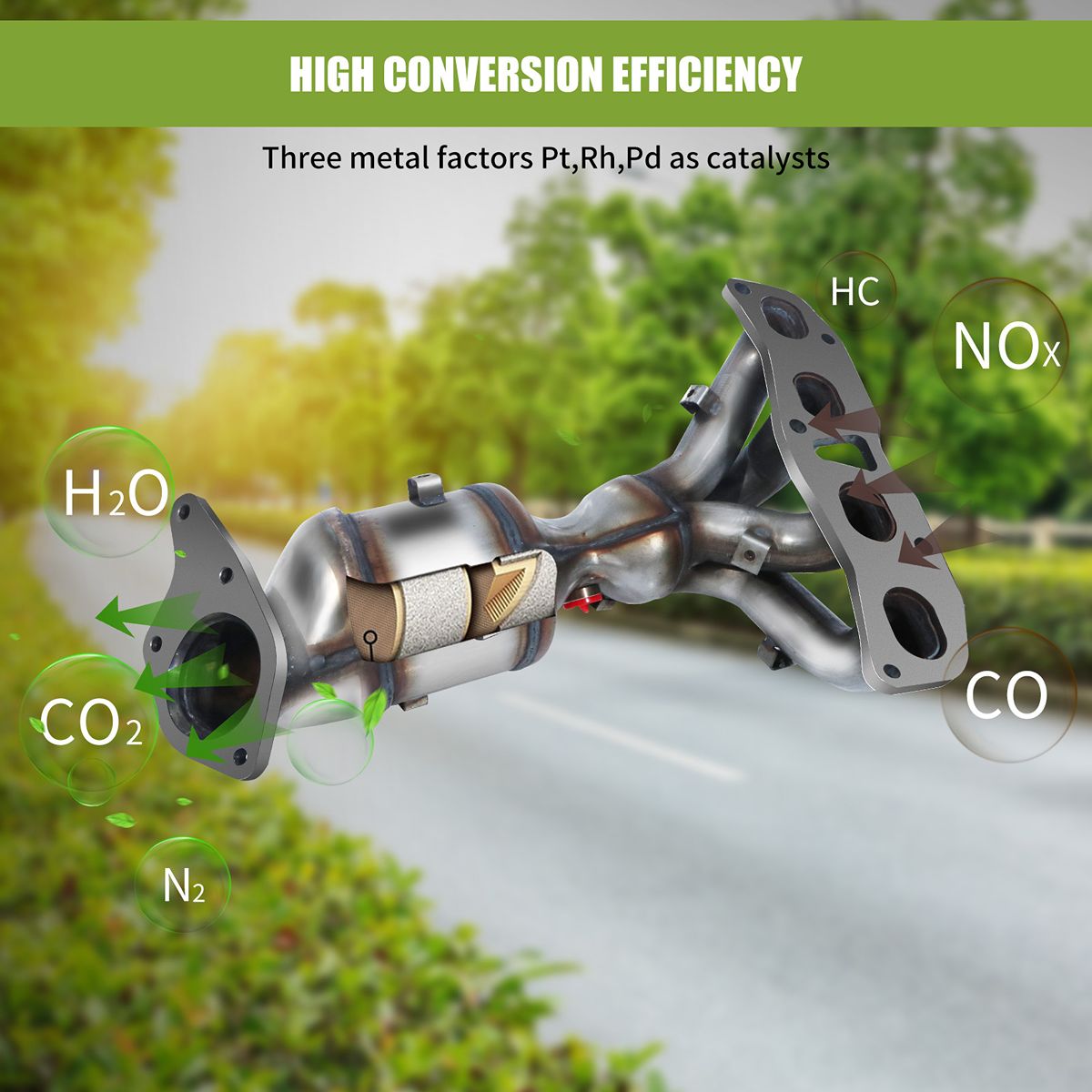 Nissan Altima Catalytic Converter High Conversion Efficiency Catalyst Coating