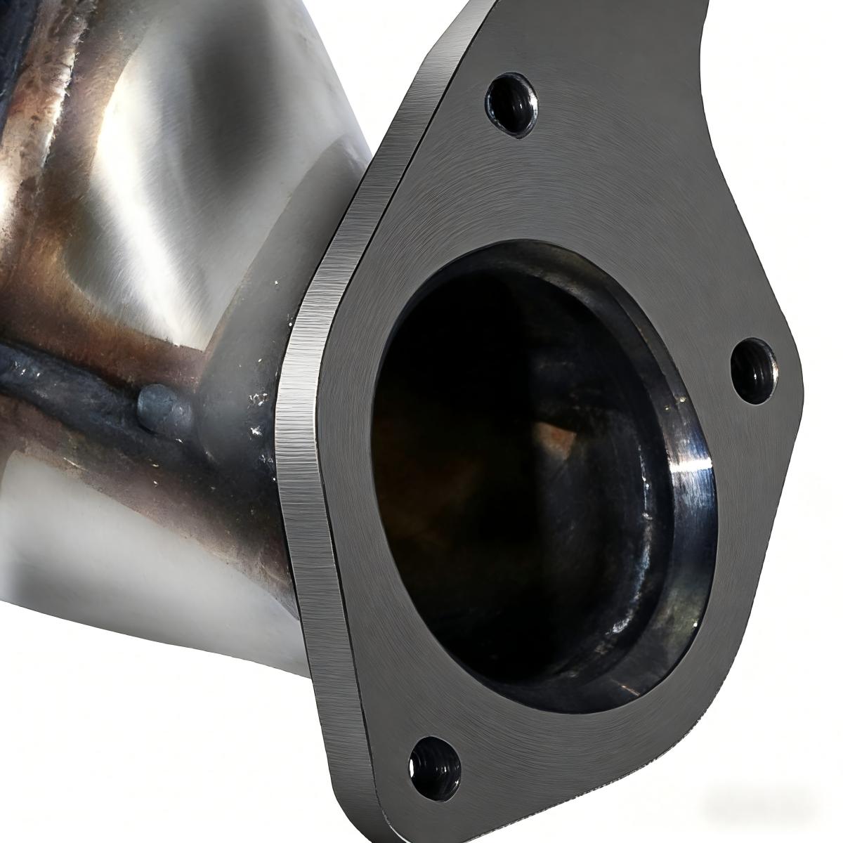 Nissan Altima Catalytic Converter CNC Machined Inlet Flange Close-Up Showing Bolt Pattern Direct Fit Replacement 2007-2013