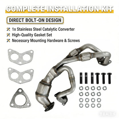 Subaru Catalytic Converter Direct Bolt-On Installation on 2006-2012 Forester Impreza Legacy Outback 2.5L Underbody View