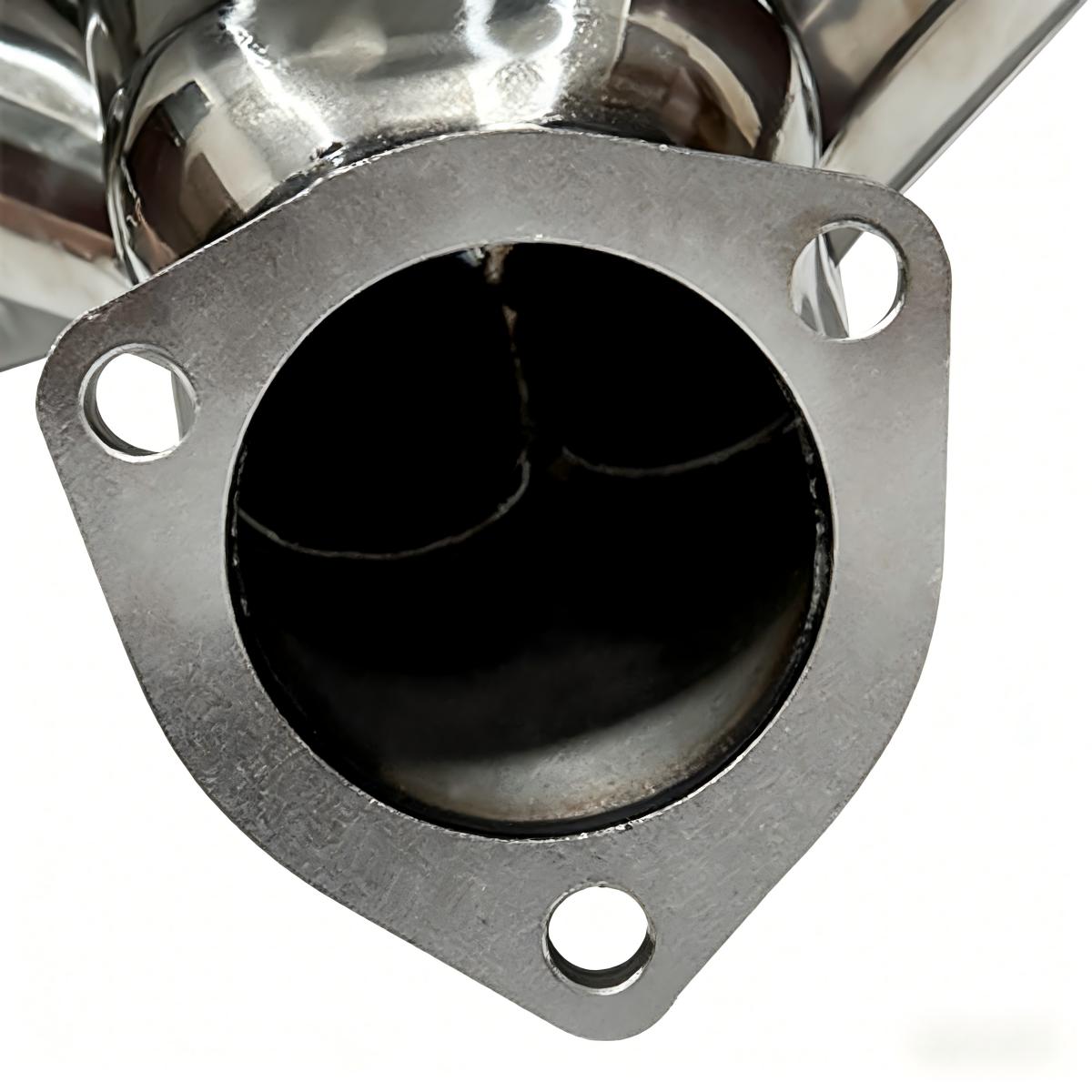 Small Block Block Hugger Headers Additional View Showing Collector Exit Near Bellhousing